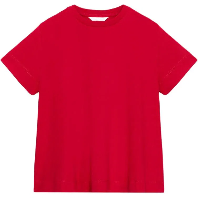 Женская футболка с круглым вырезом прямого кроя Red ZARA, Red