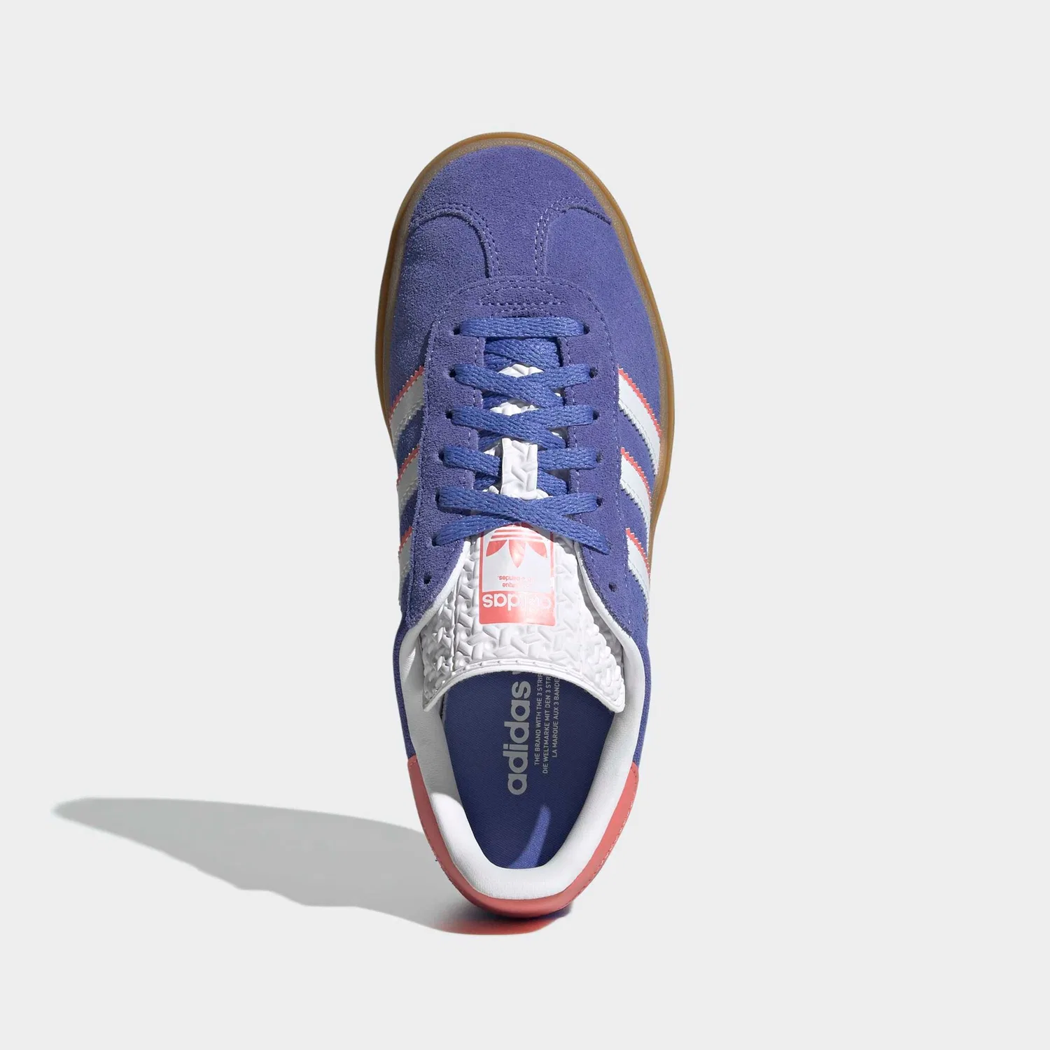 Детские платформенные кроссовки Gazelle Bold Adidas Originals, Real Lilac/Ftwr White/Gold Metallic — фото 4