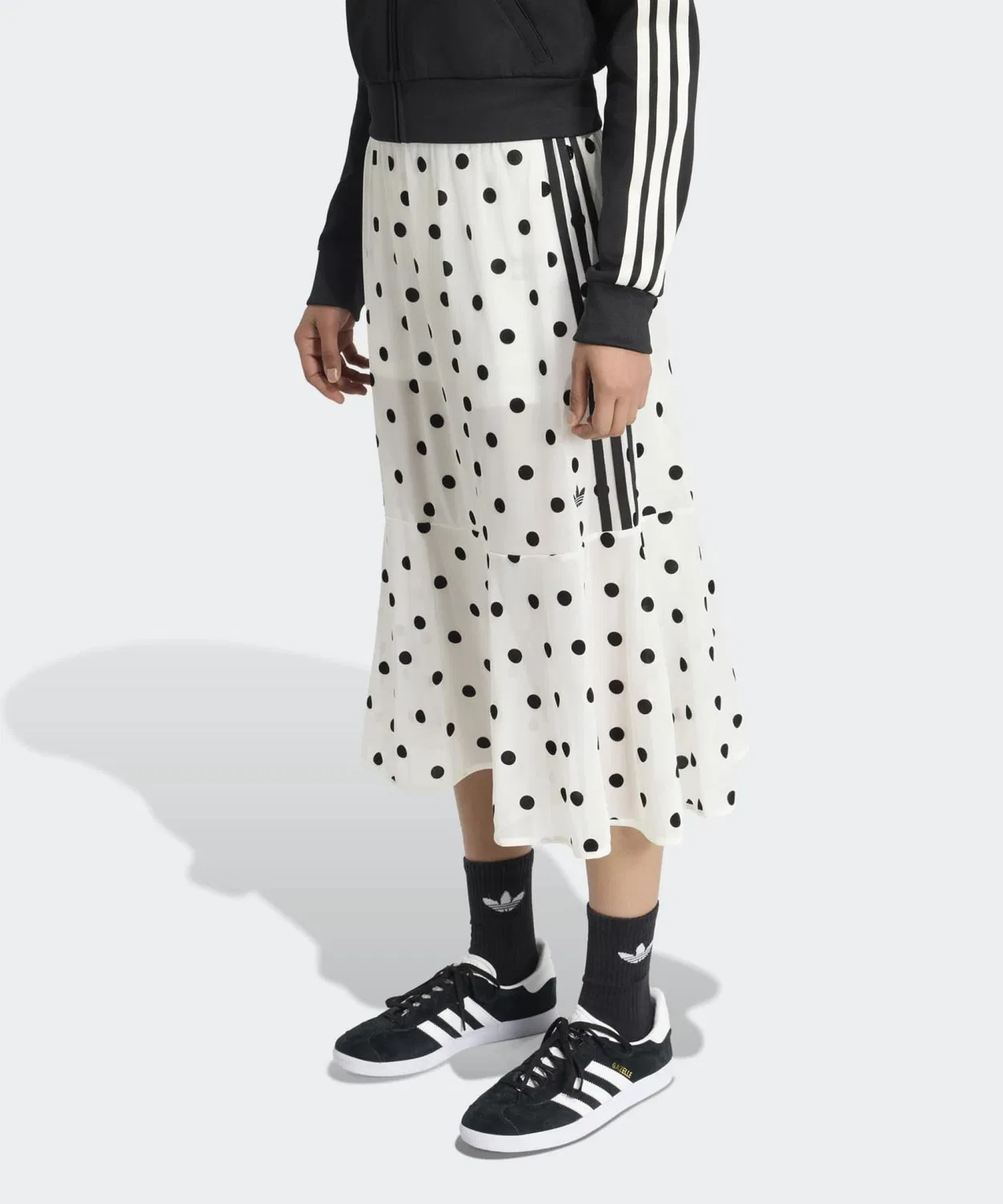 Женская юбка с принтом в горошек Adidas Originals, White