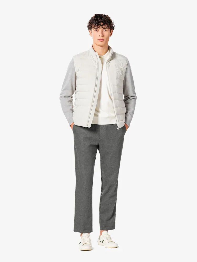 Брюки из шерстяной ткани в елочку LACOSTE