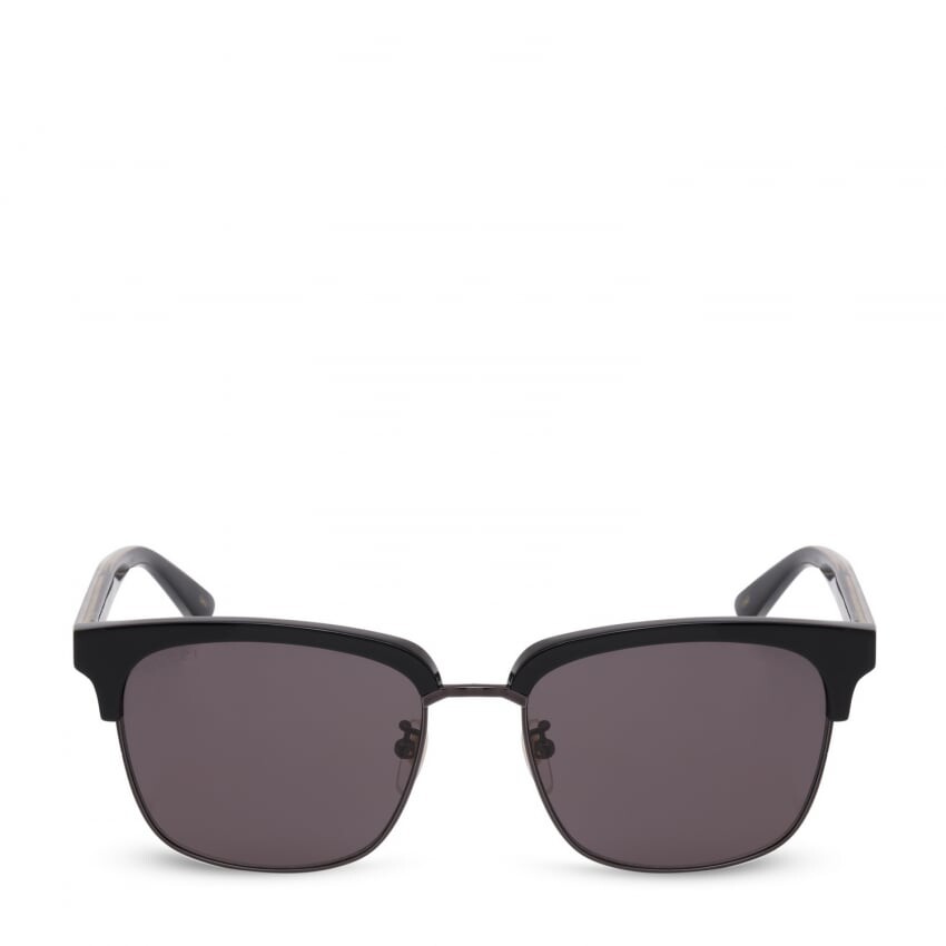 

Солнечные очки GUCCI Rectangular-frame metal sunglasses, черный