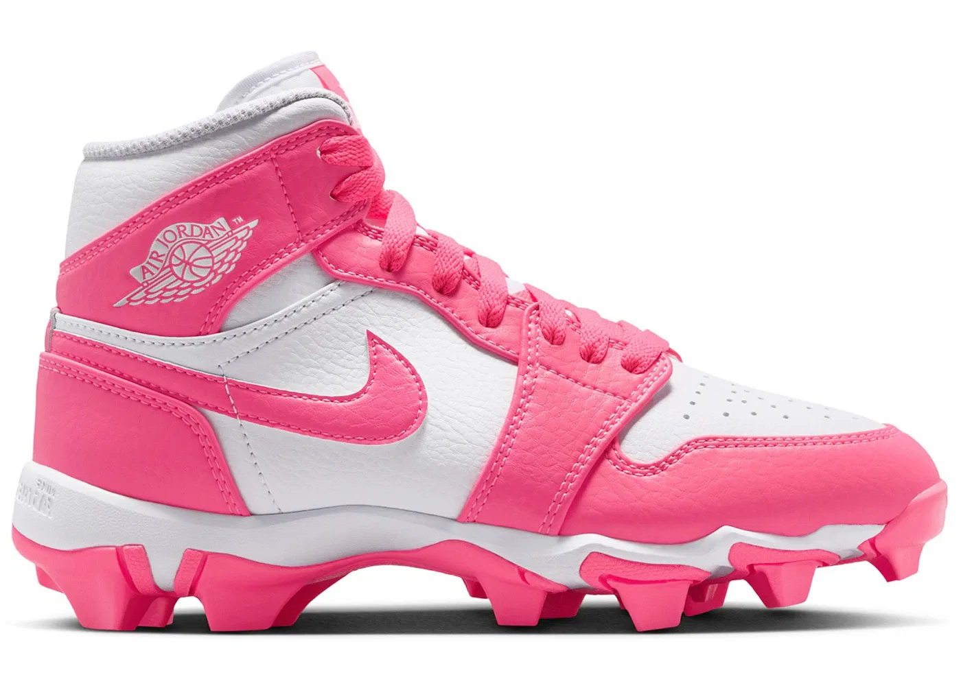 Детские бутсы Jordan 1 Mid Cleat White/Sunset Pulse/Digital Pink
