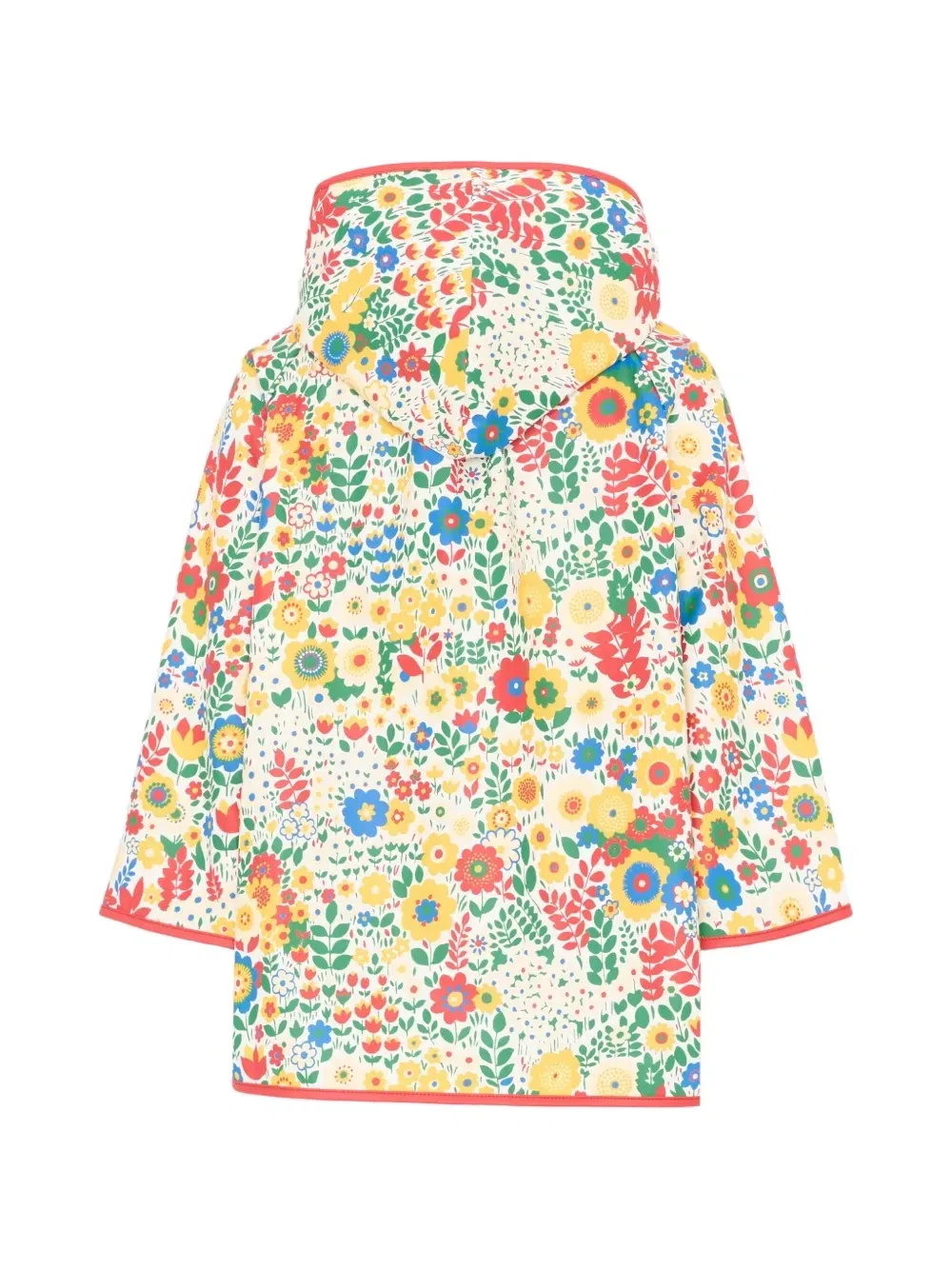 Дождевик с цветочным принтом и капюшоном Stella Mccartney Kids, белый — фото 2