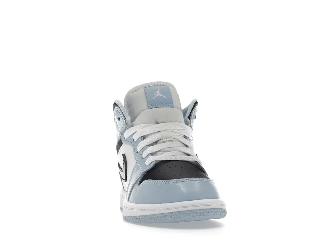 Детские кроссовки для дошкольников с амортизацией Air Jordan 1 Mid Jordan, Ice Blue/Black/Sail/White — фото 2
