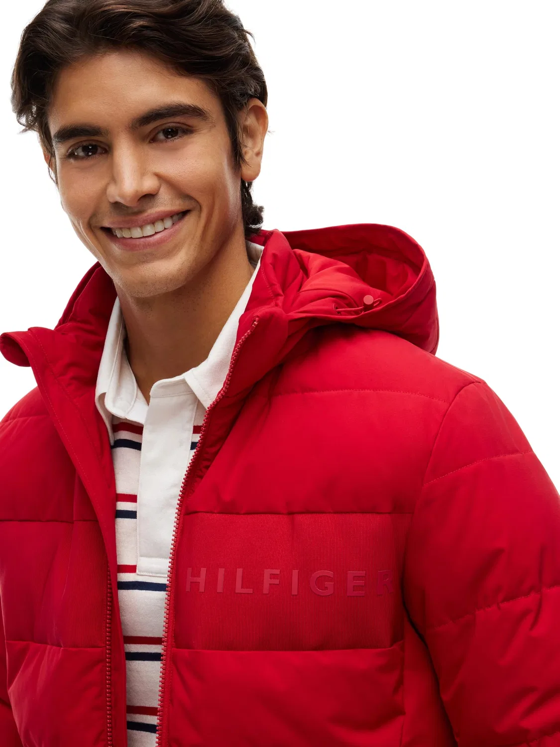 Мужское пуховое пальто с отстегивающимся капюшоном Tommy Hilfiger, Red (Medium Red) — фото 4
