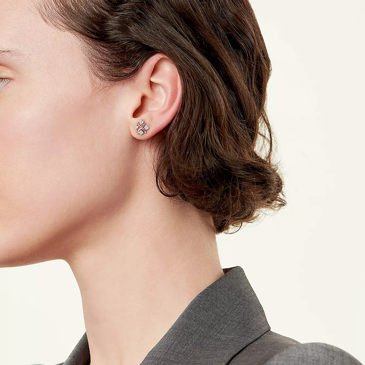 Серьги Tiffany & Co Jean Schlumberger by Tiffany Lynn, розовое золото/платина/бриллиант — фото 2