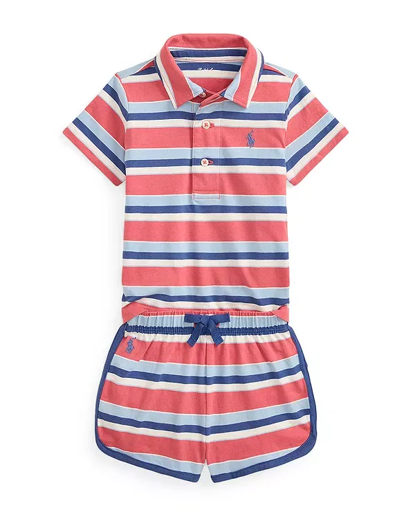 Детский комплект для мальчиков с поло и шортами Ralph Lauren, Red Multi
