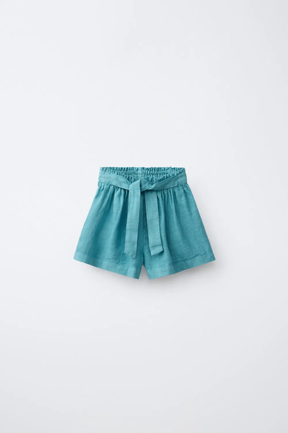 Бермудские шорты из 100% льна, изготовленные из ткани Liberty ZARA, Light Blue