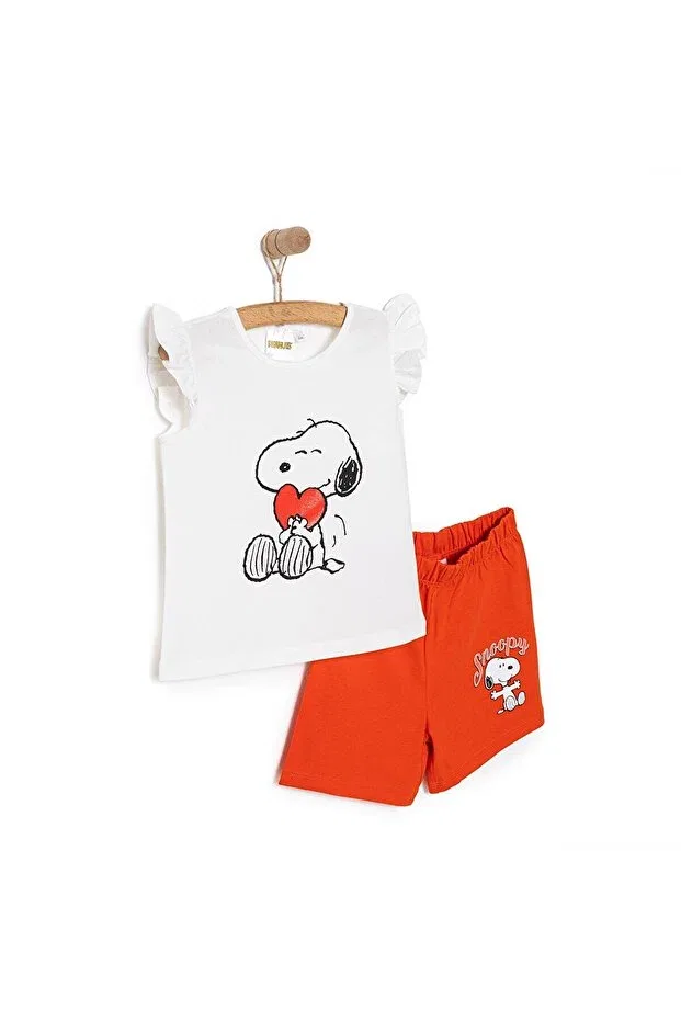 Детский комплект для девочек с принтом Snooze baby snoopy girl tank-shorts baby girl Snoozebaby, White — фото 2