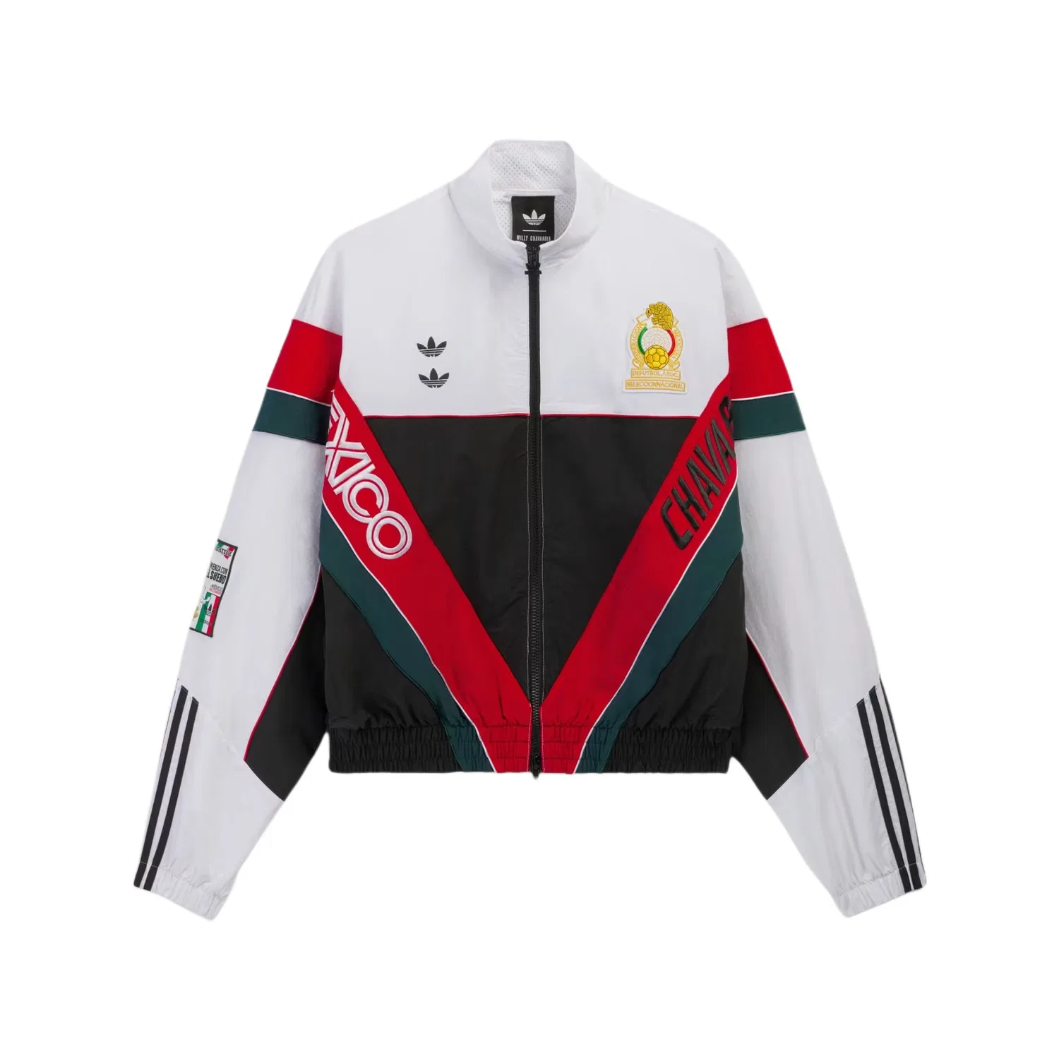 Унисекс куртка с воротником-стойкой Adidas Originals, White/Black
