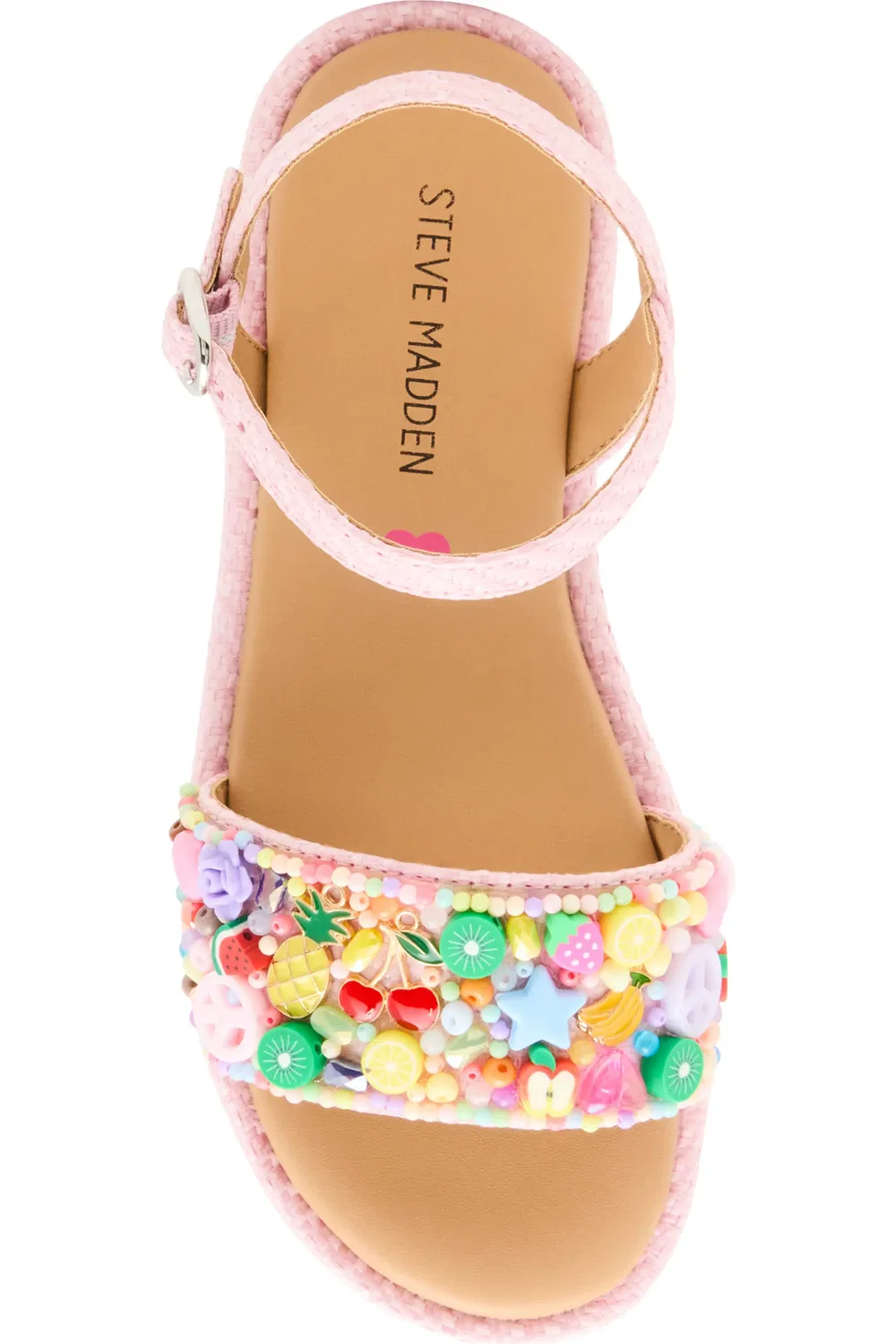 Детские босоножки на платформе с ремешком Arabela Steve Madden, розовый — фото 4