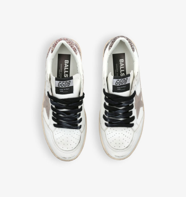 Низкие кожаные кроссовки Ballstar с блестками Golden Goose, мультиколор — фото 2