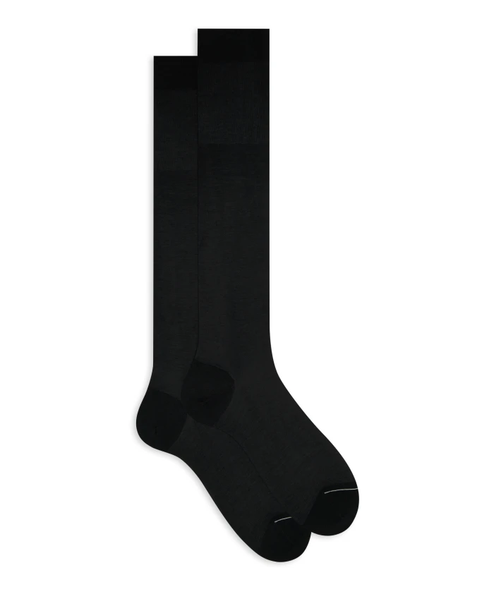 

Мужские длинные хлопковые носки, антрацитового цвета, однотонные. Gallo, серый