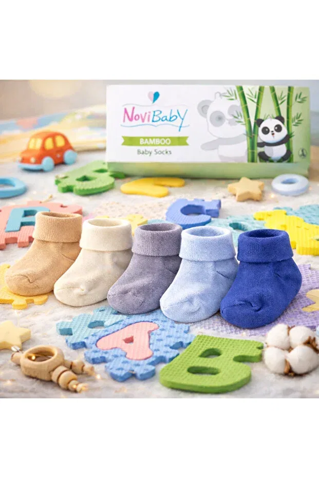Детские носки для новорожденных хлопковые 5 шт Basics Novibaby, Winter Boy — фото 4