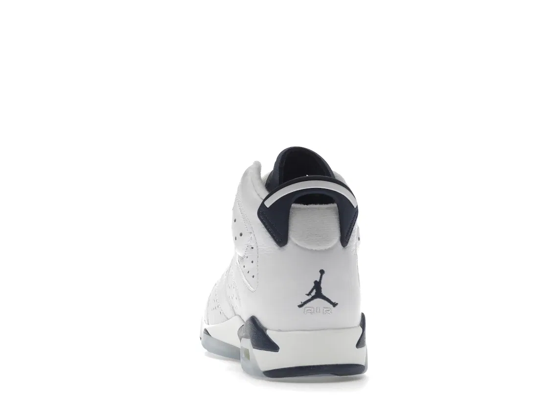 Детские кроссовки высокие с перфорацией Jordan 6 Retro, White/Midnight Navy — фото 4