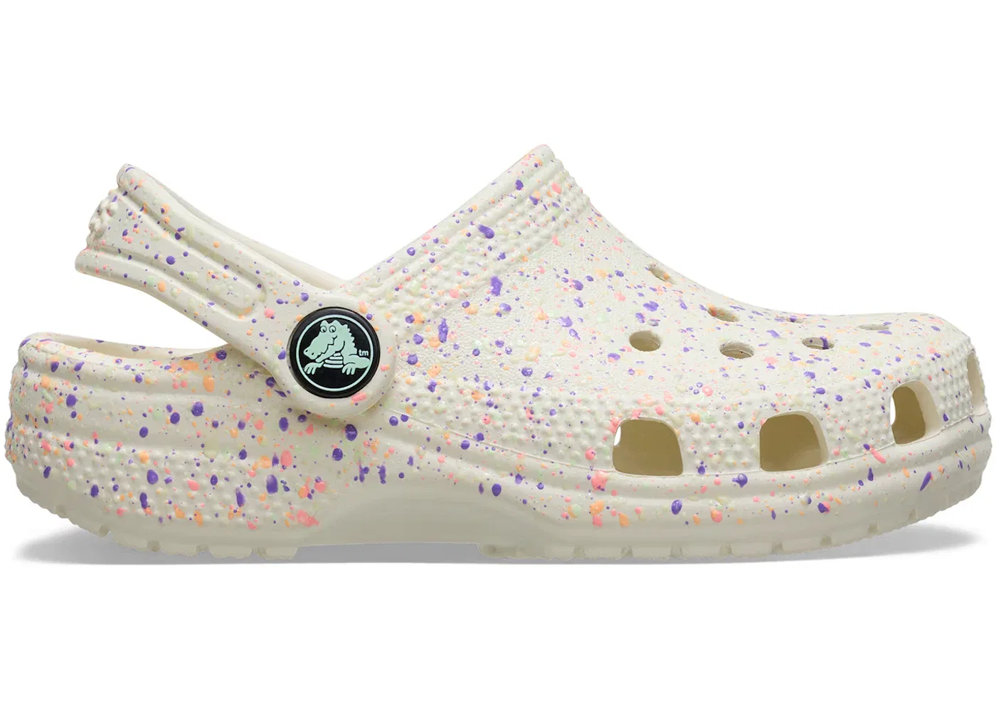 Детские клоги с принтом Crocs Classic Glow Paint Splatter Clog Crocs, Summit White Multi