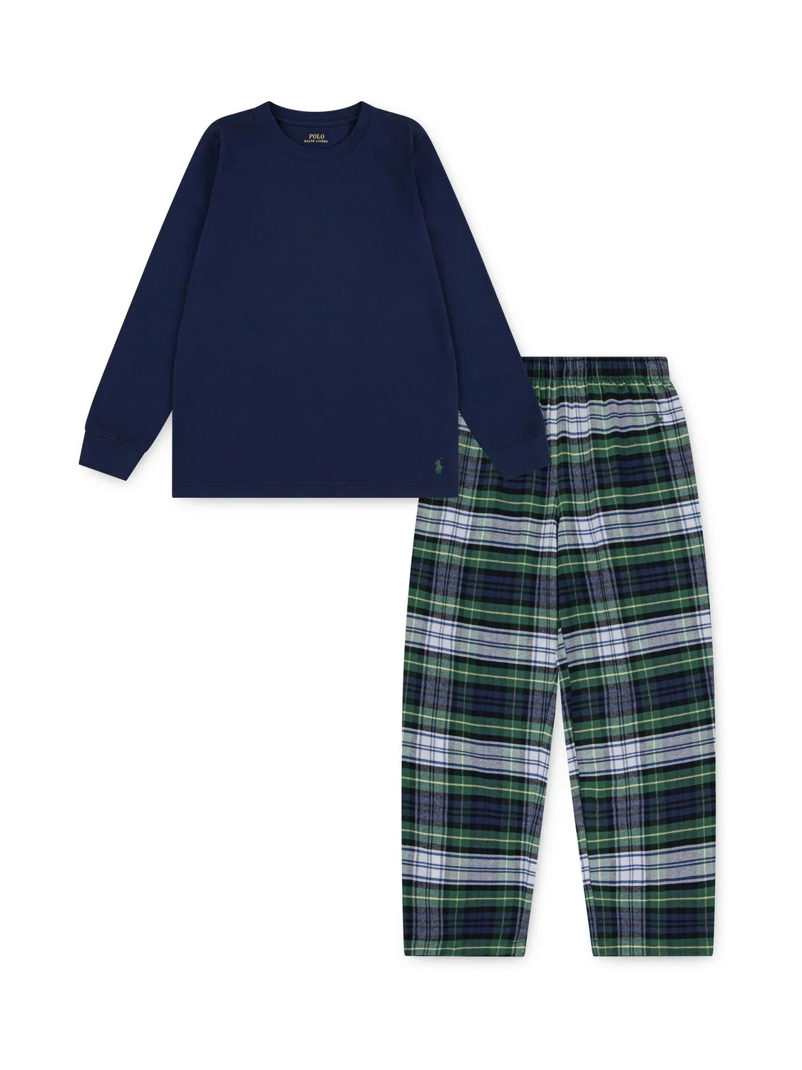 Комплект пижамный, футболка с длинным рукавом и джоггеры Polo Ralph Lauren, синий — фото 2
