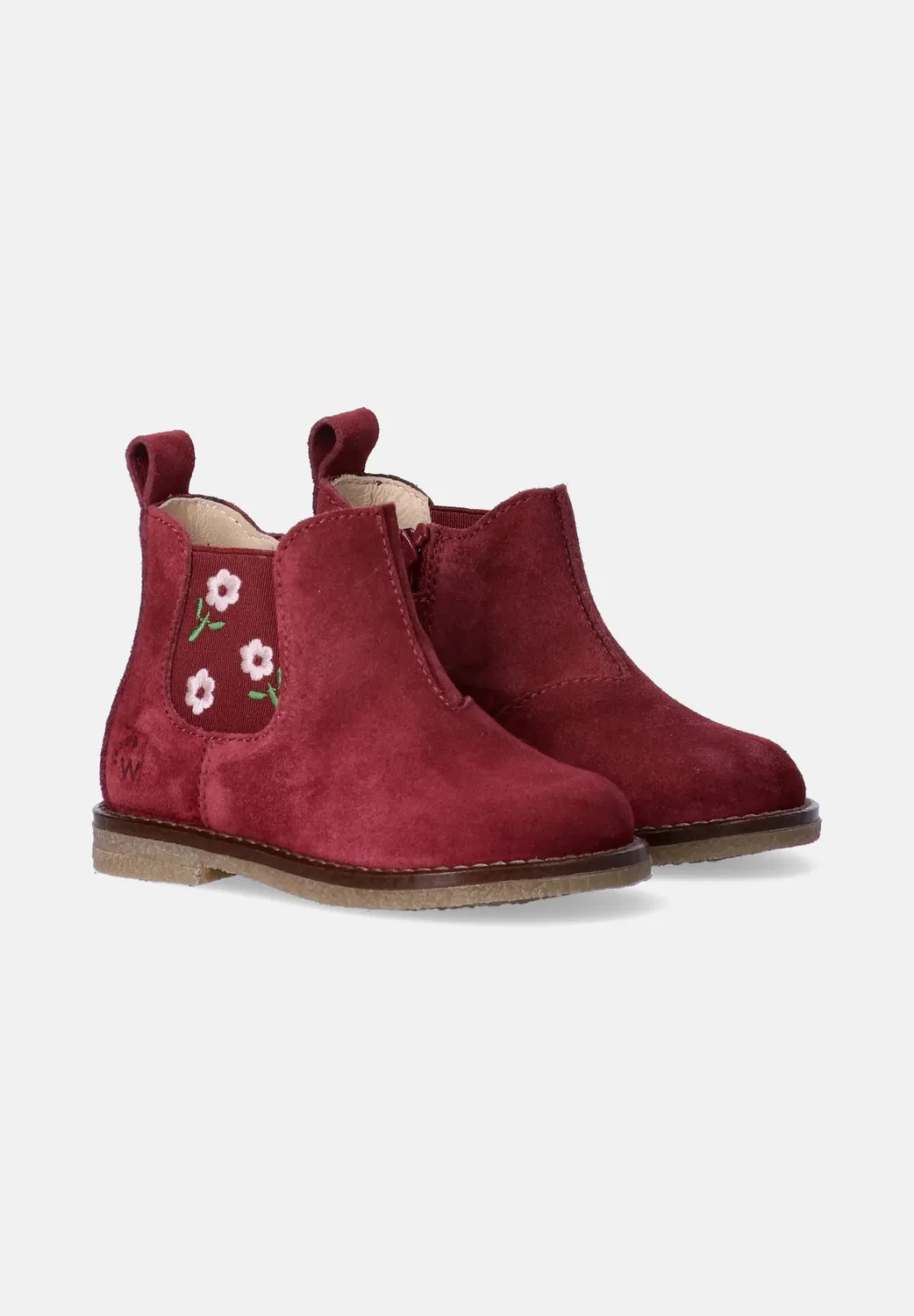 Stivaletti da bambina con fiorellini ricamati - детская обувь Walkey, Rosso — фото 2