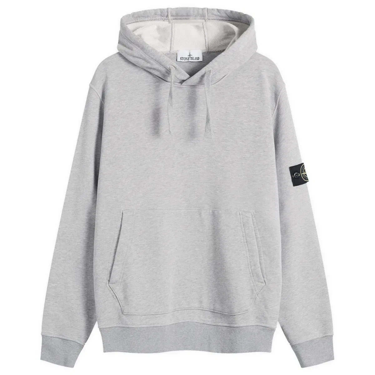 Худи с капюшоном и утяжками, модель Garment Dyed Hoodie Stone Island, Melange Grey