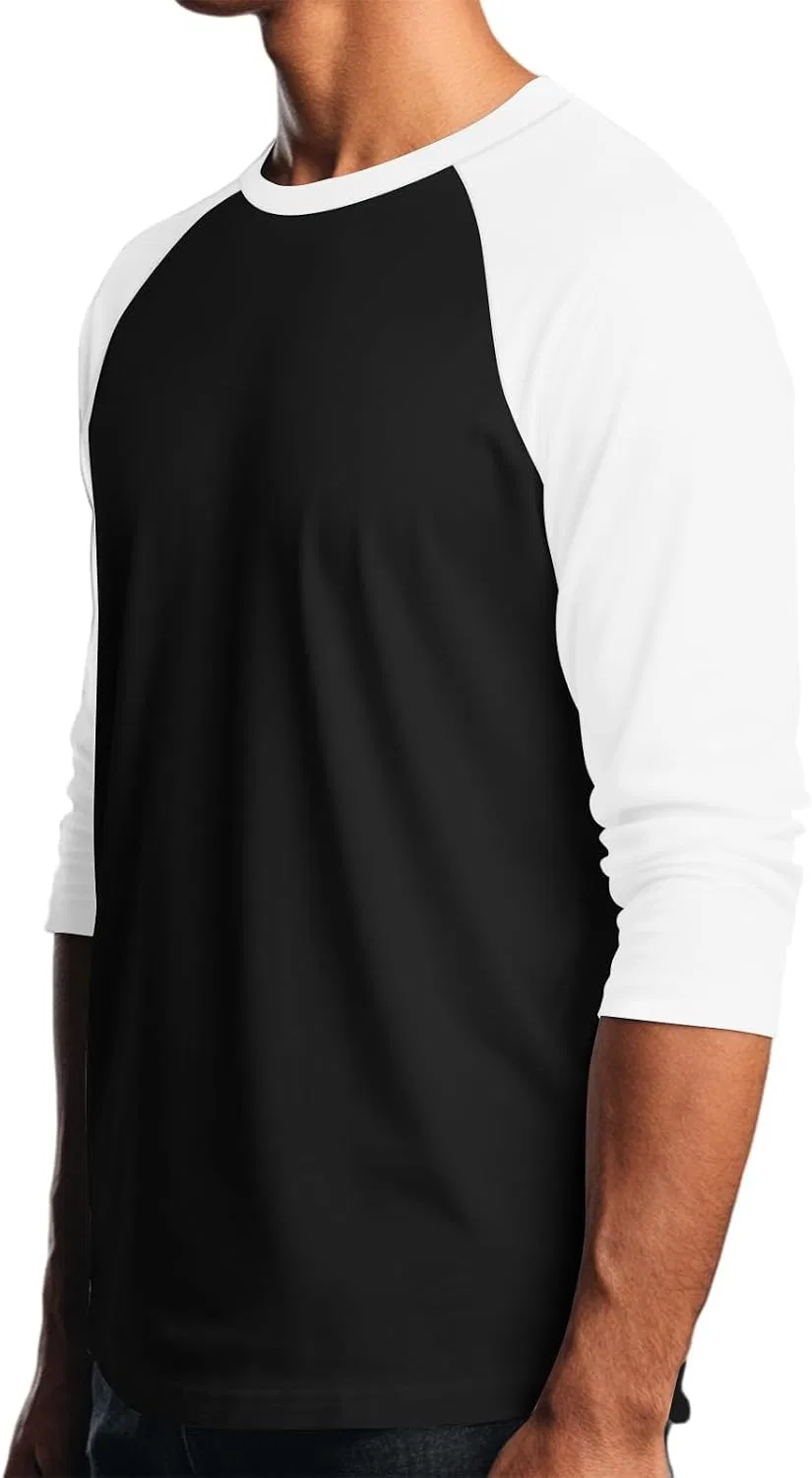 Мужская футболка с 3/4 рукавом блокированного цвета Oversized, Black — фото 2