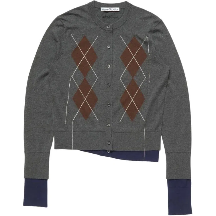 Женский свитер с круглым вырезом и прямым кроем Dark Gray/Multicolor Acne Studios