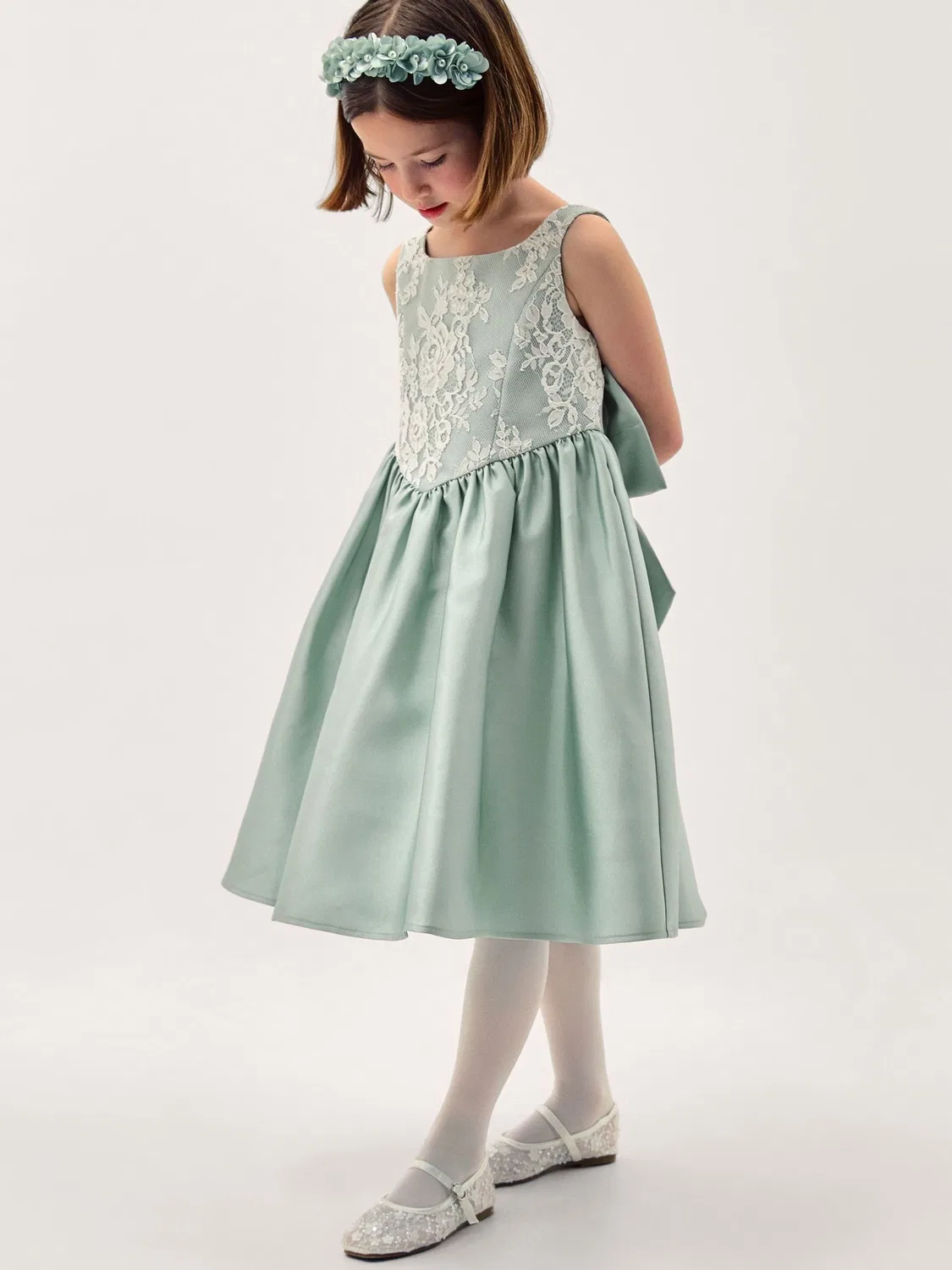 Платье с кружевным лифом Juno Monsoon, Sage Green
