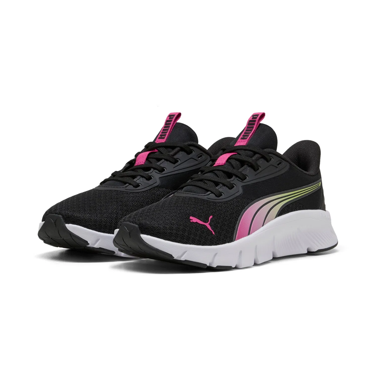 Детские кроссовки с шнуровкой FLEXFOCUS LITE MODERN BLAZE FADE JR PUMA, Black/Pink Opal/White