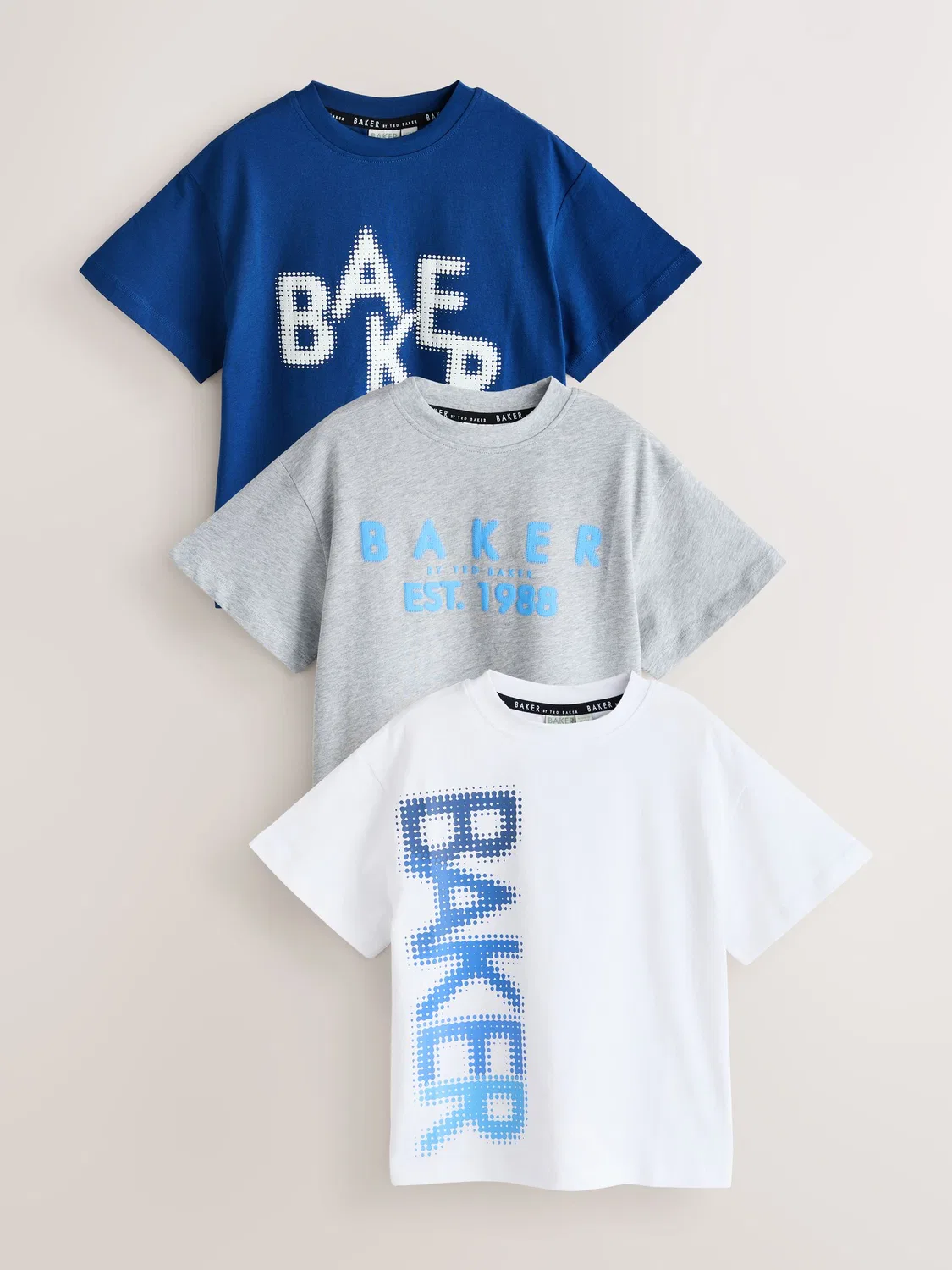 Футболки 3 шт. Baker by Ted Baker, синий/серый/белый