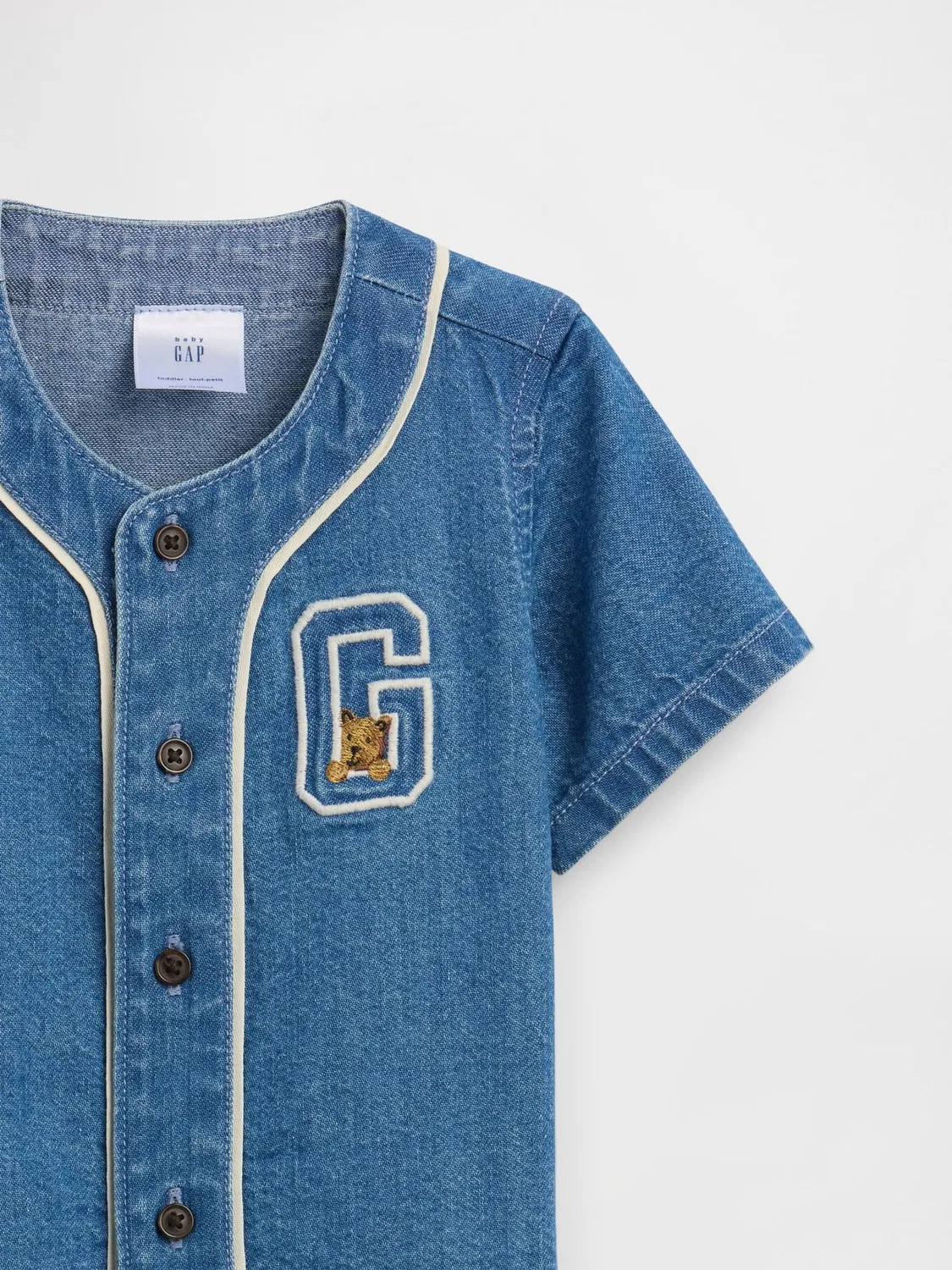 Комплект джинсовый из топа и шорт, Varsity Gap, синий — фото 3