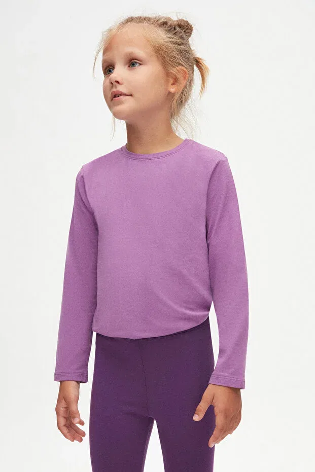 Детские шорты для девочек капри с принтом Basics Lovetti, Purple — фото 2