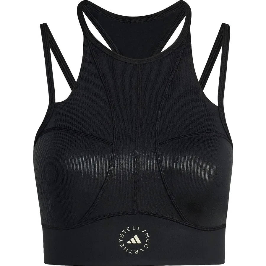 Спортивный топ с принтом adidas by Stella McCartney, Черный