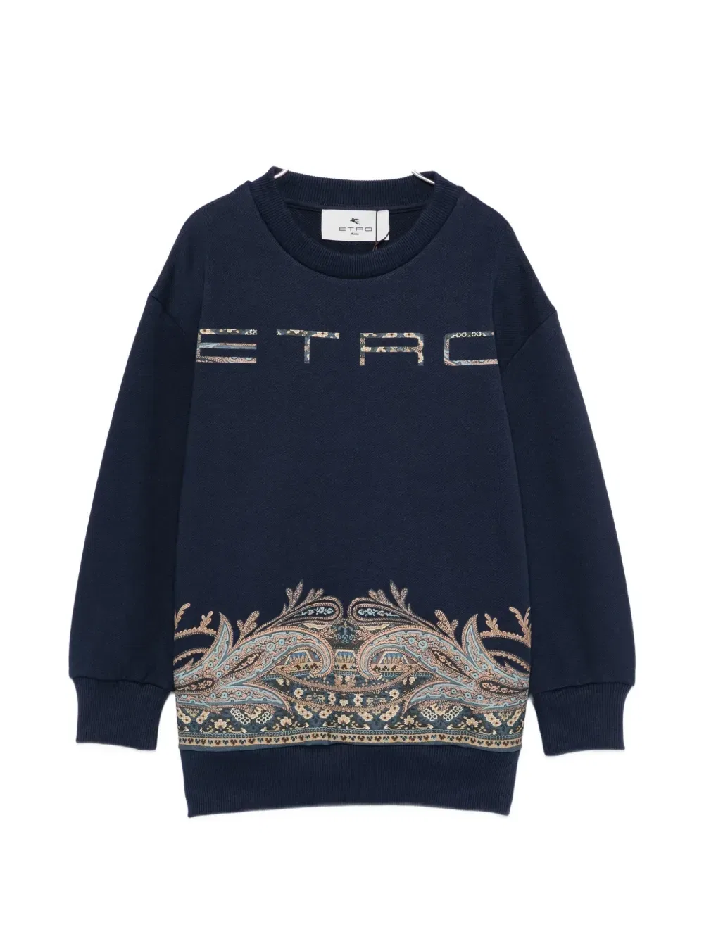 Свитшот с логотипом и узором пейсли Etro Kids, синий