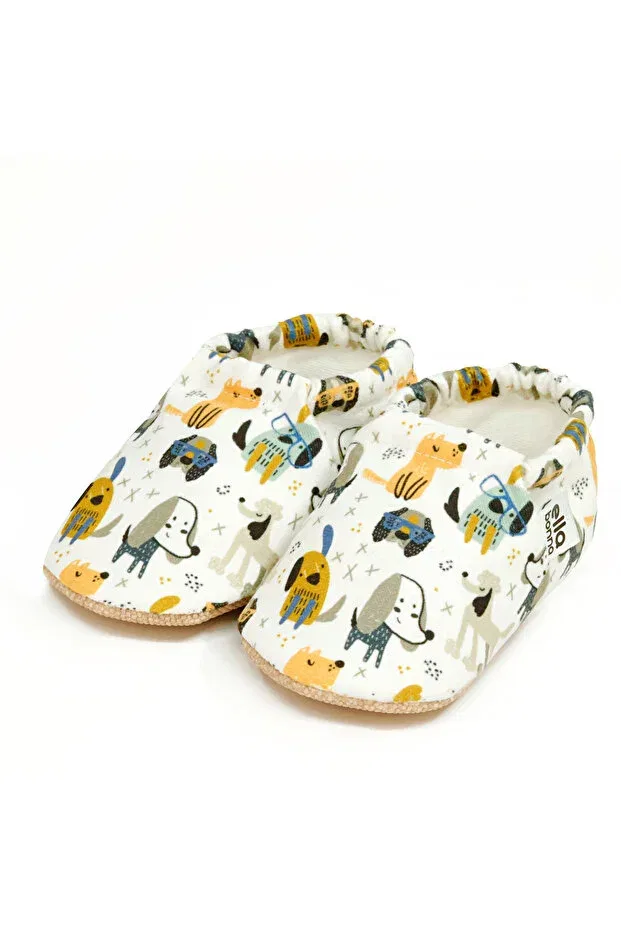 Детские пинетки для девочек с принтом Anti-Slip sole bird patterned baby booties Ella Bonna, Dog 2