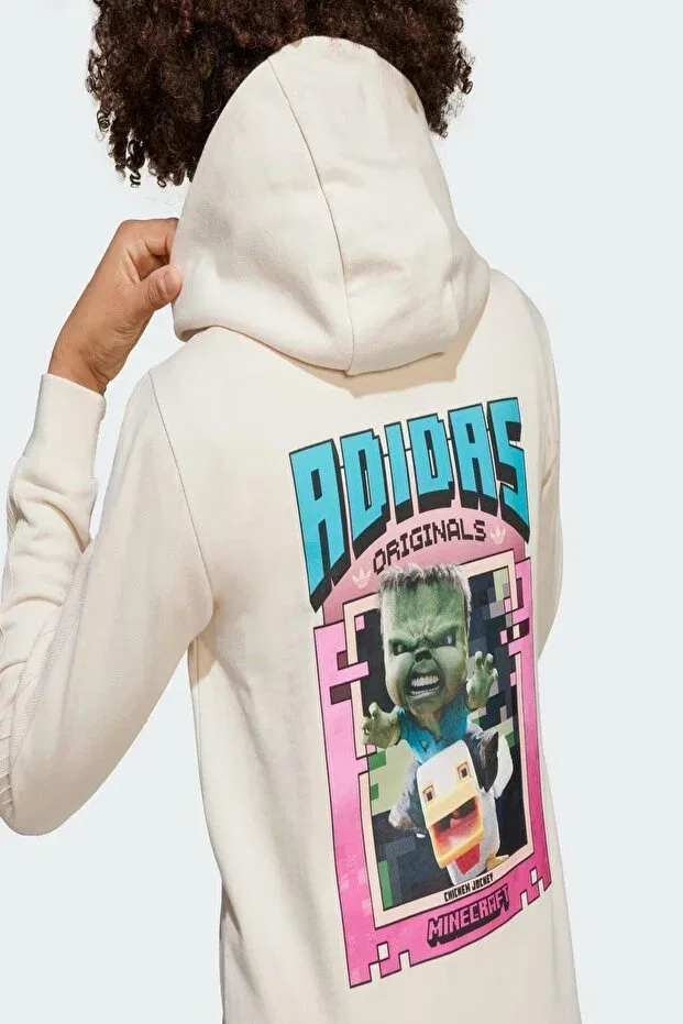 Детское худи с принтом Adidas, White — фото 2