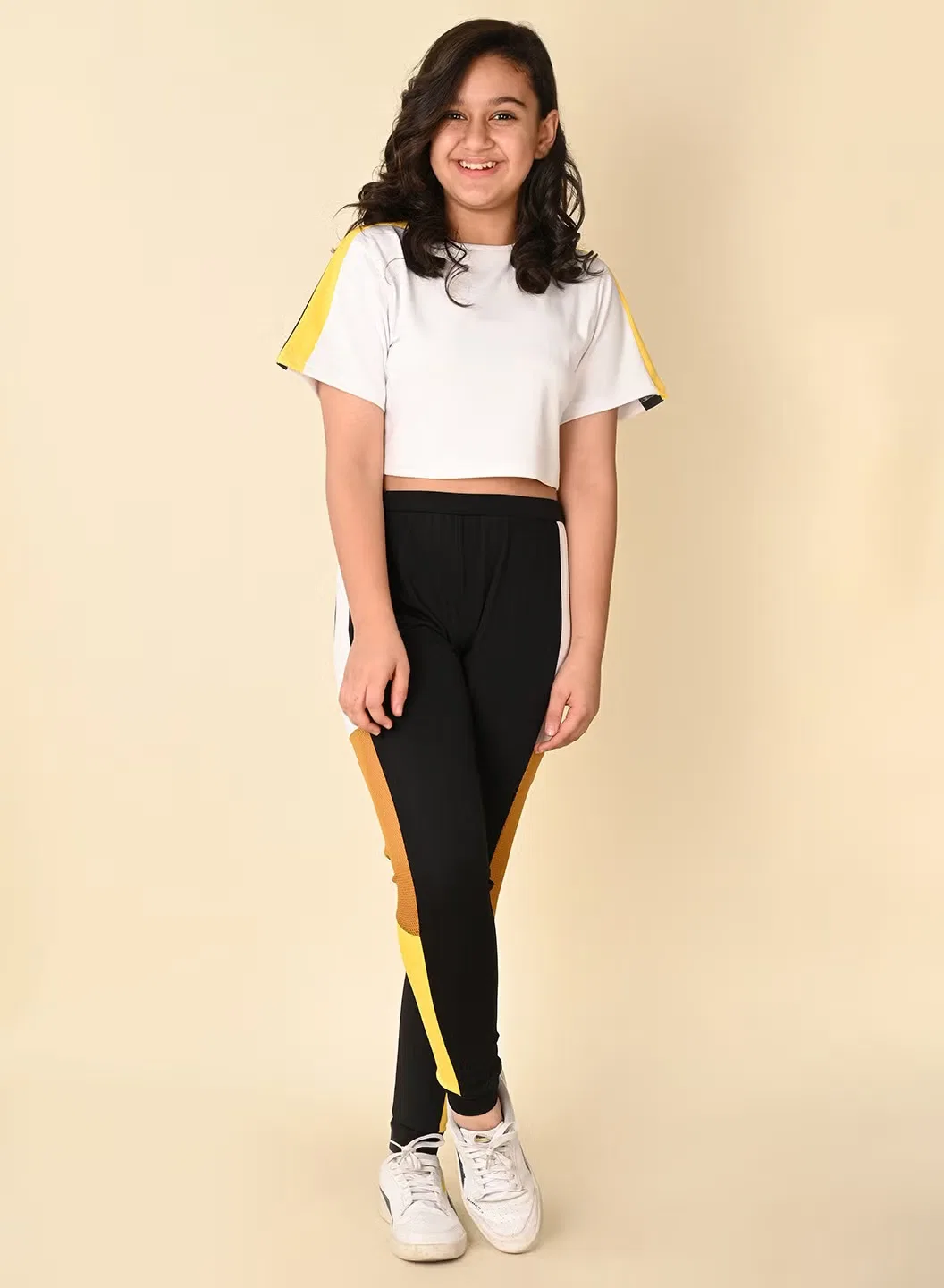 Комплект одежды для девочек с принтом, модель Black girls wear clothing set, Lilpicks, белый — фото 2