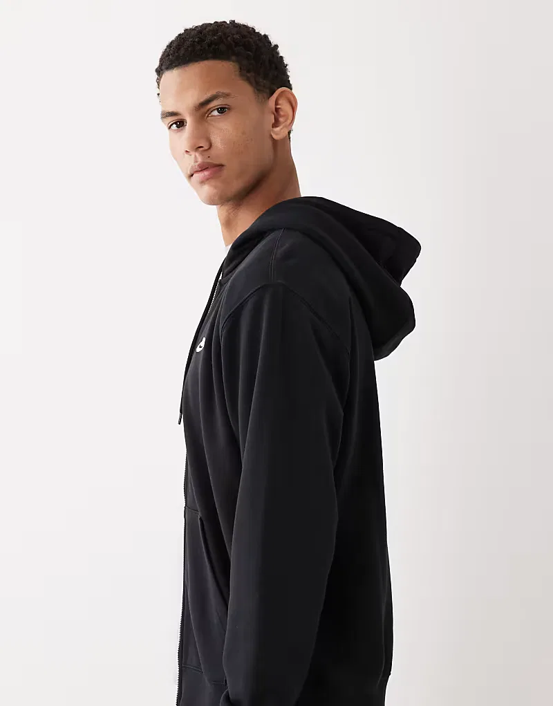 Худи Nike Club French Terry на молнии, черный — фото 4