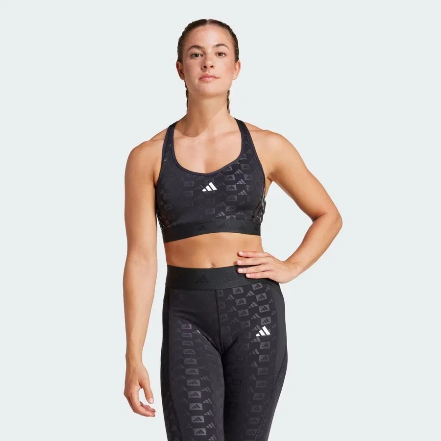 Спортивный бюстгальтер с длинным рукавом Pwr MS Hyglm Q4 adidas, Черный