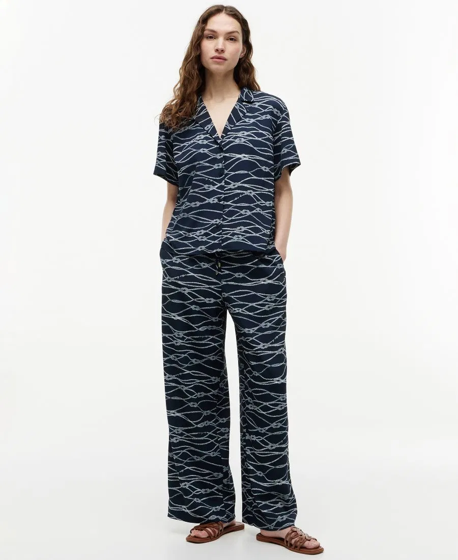 Пижамная рубашка с V-образным вырезом Tommy Hilfiger, Handdrawn Rope Dark Night Navy — фото 2