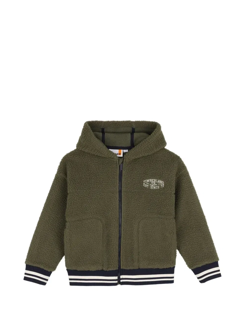 Флисовое худи с капюшоном Timberland Kids, зеленый