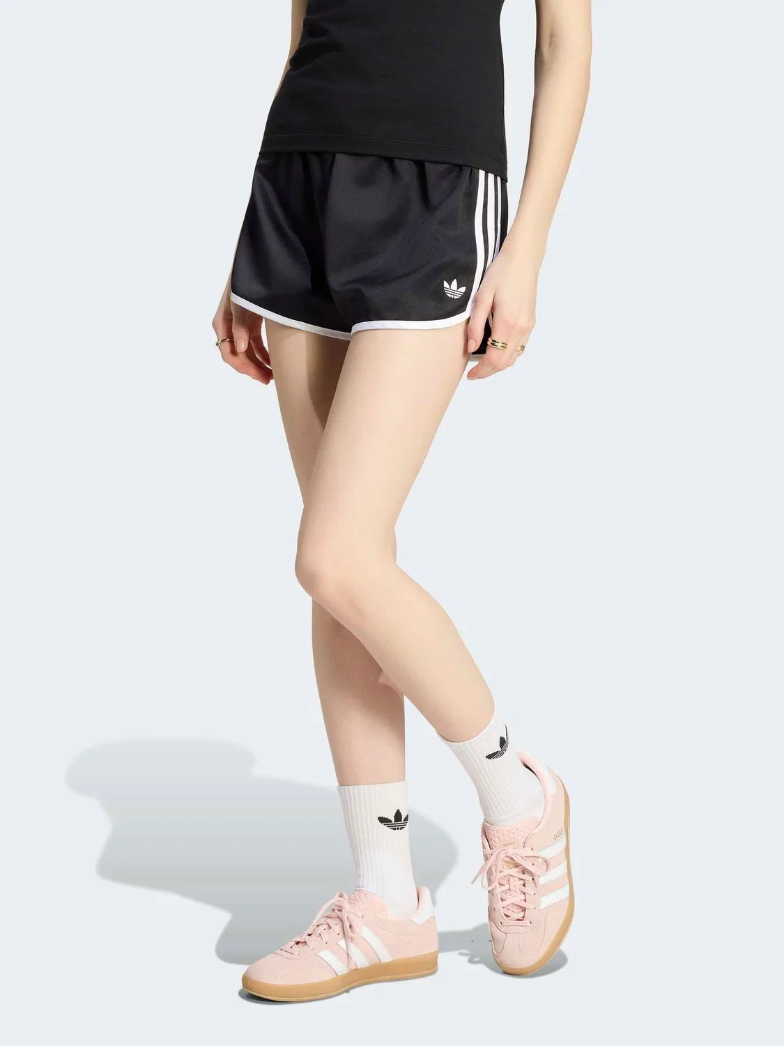 Шорты спортивные, 3 Stripe Sprinter, adidas Originals, черно-белые