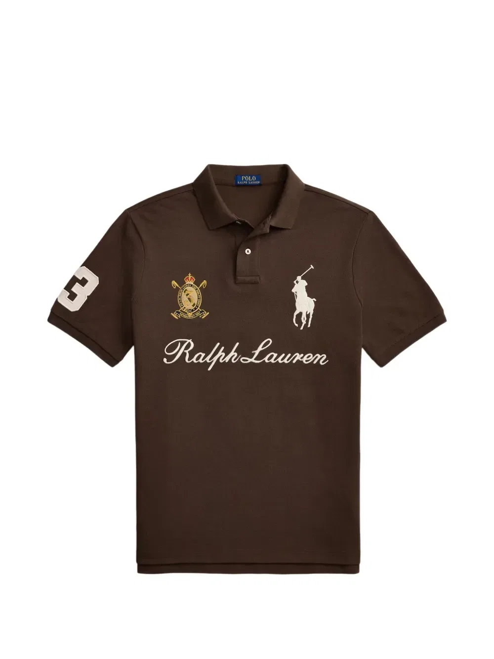 Рубашка-поло Polo с вышивкой логотипом Big Pony Polo Ralph Lauren, коричневый