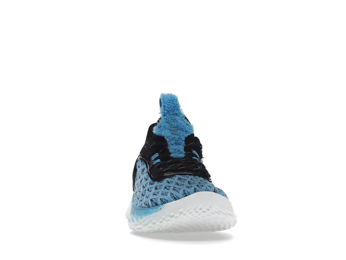 Детские кроссовки для баскетбола с принтом Under Armour Curry Flow 9 Sesame Street Cookie Monster (GS), Viral Blue/Black — фото 2