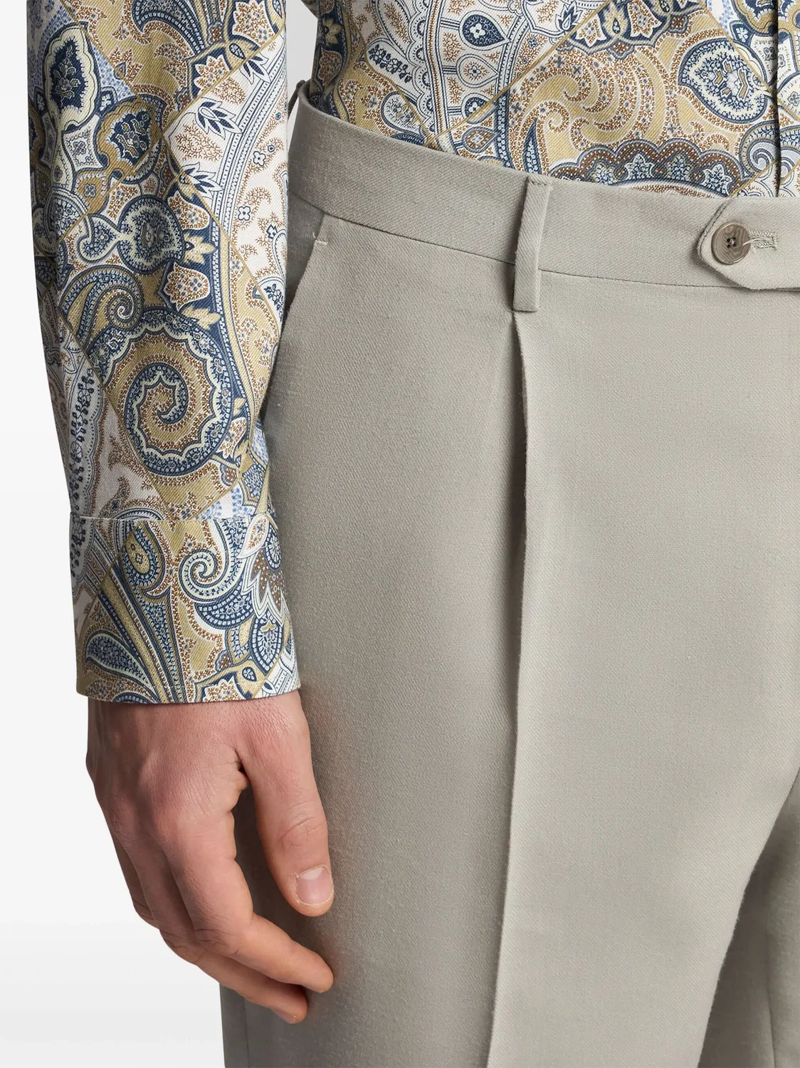Узкие шерстяные брюки ETRO, бежевый — фото 2