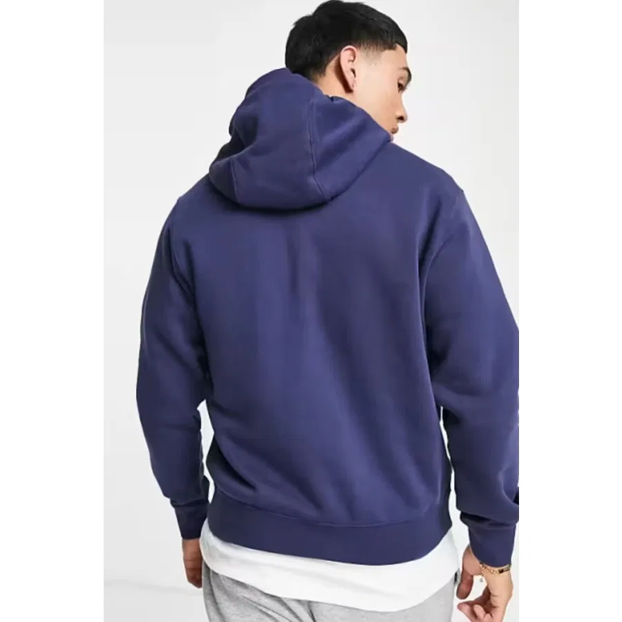 Мужской худи с капюшоном из футера с начесом Club Fleece Pullover Nike, Темно-синий — фото 4