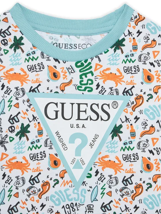 Комплект футболки и шорт regular fit Guess, синий — фото 4