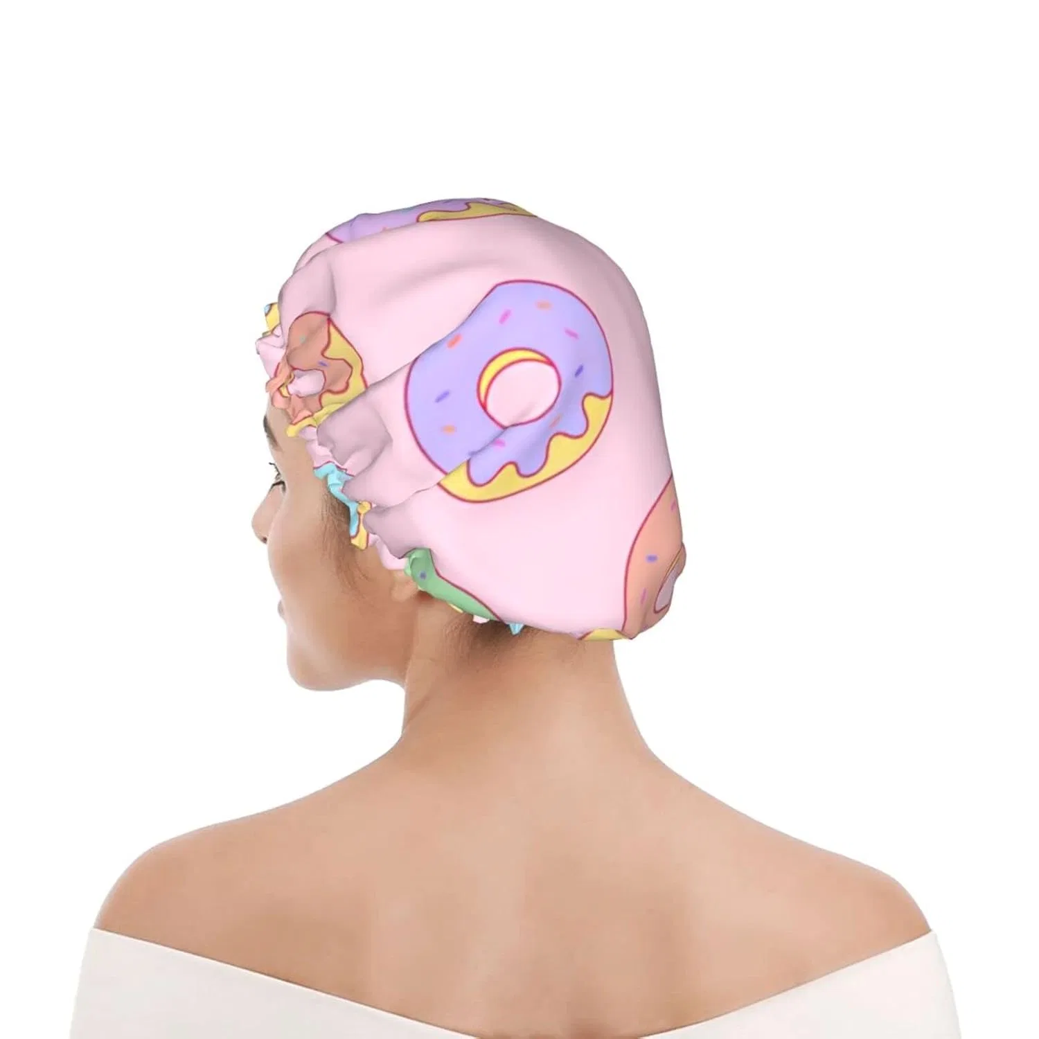 Шапочка для душа Kawaii Donuts Pink, Double Layer Waterproof, Ahdyr — фото 4
