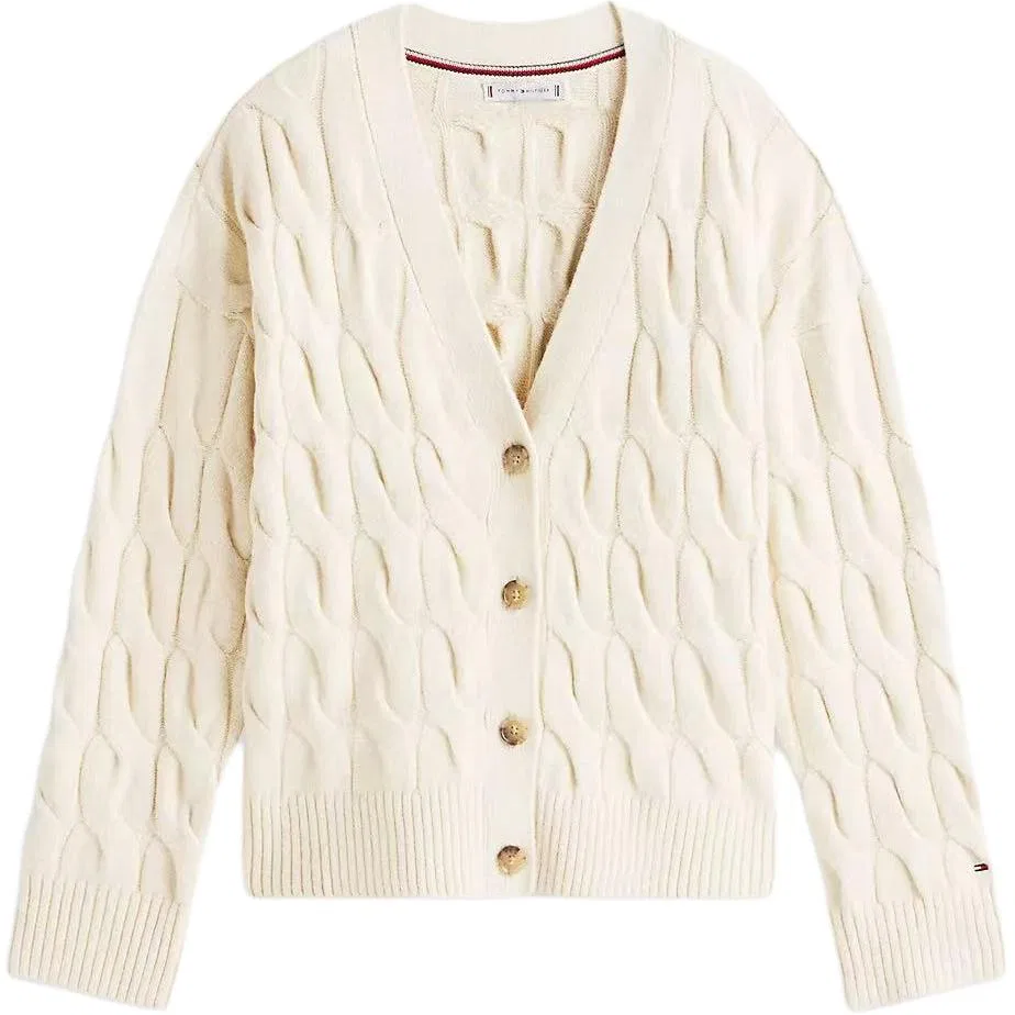 Женский свитер с V-образным вырезом Milk White Tommy Hilfiger
