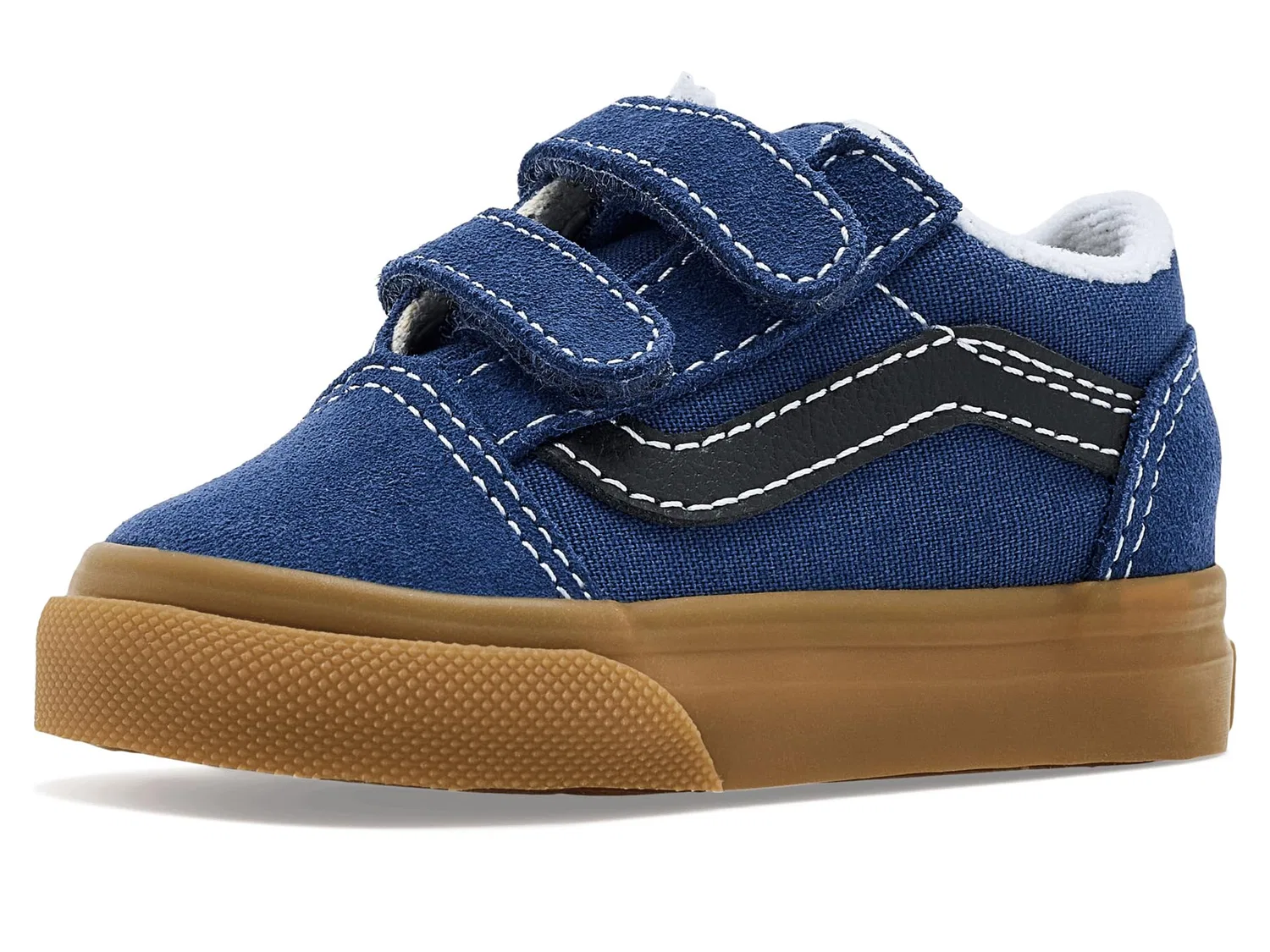 Кроссовки Old Skool V (для младенцев и малышей) Vans Kids, Gum True Navy — фото 2