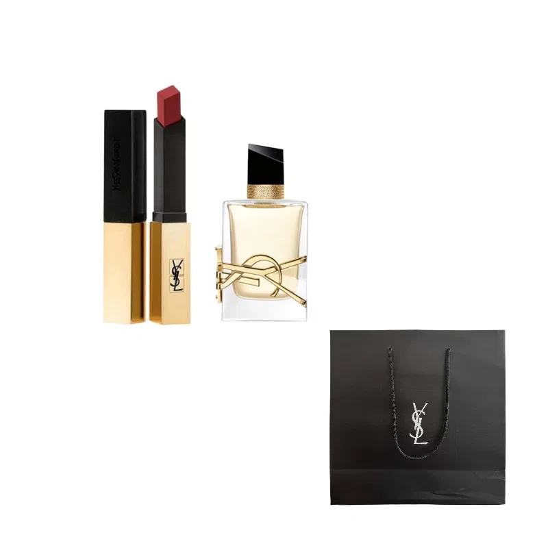 Набор косметики YSL Gold Bar Lipstick Color Set, 2.2G + Perfume Sample 7.5ml, Gold Bar 1966, Saint Laurent