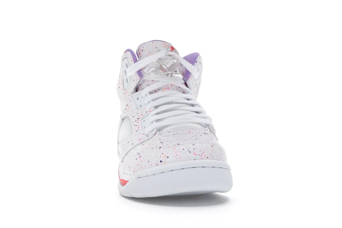 Детские кроссовки Lifestyle с принтом Jordan 5 Retro Easter (2020) (GS) Jordan, White/Laser Crimson-Voltage Purple — фото 2
